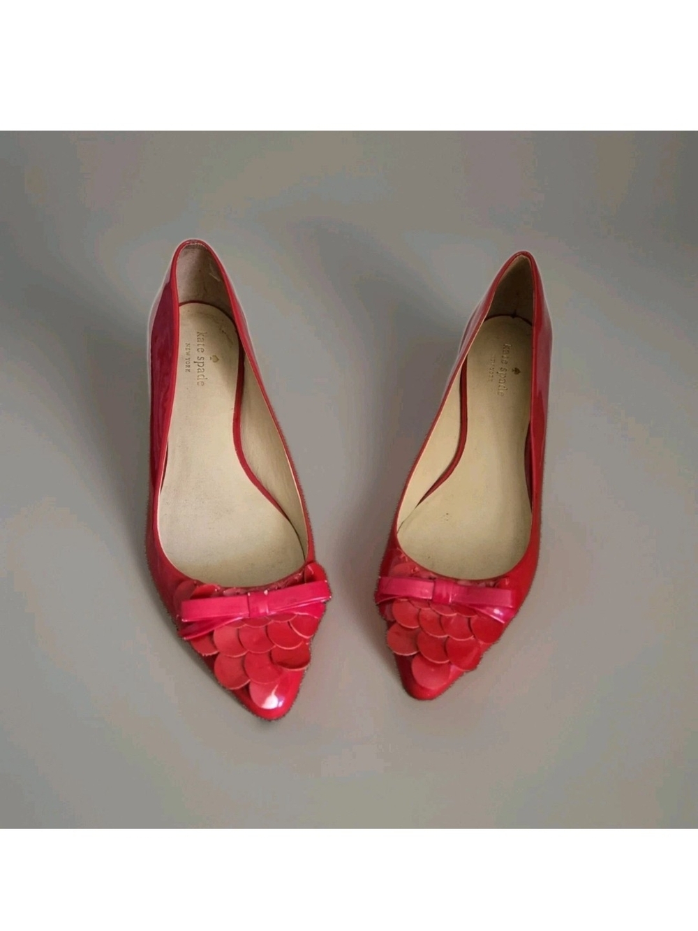 Kate Spade Red Pointed Erica Flats Sz 10 Wm
